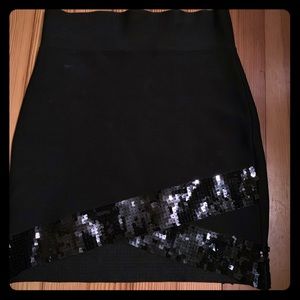 BCBG sequin trim bandage skirt
